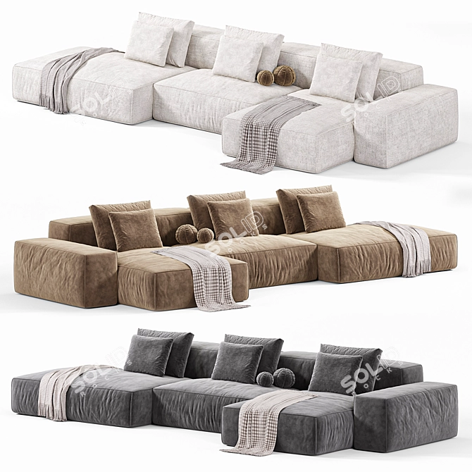 Contemporary Navi Sofa Design 3D model image 3