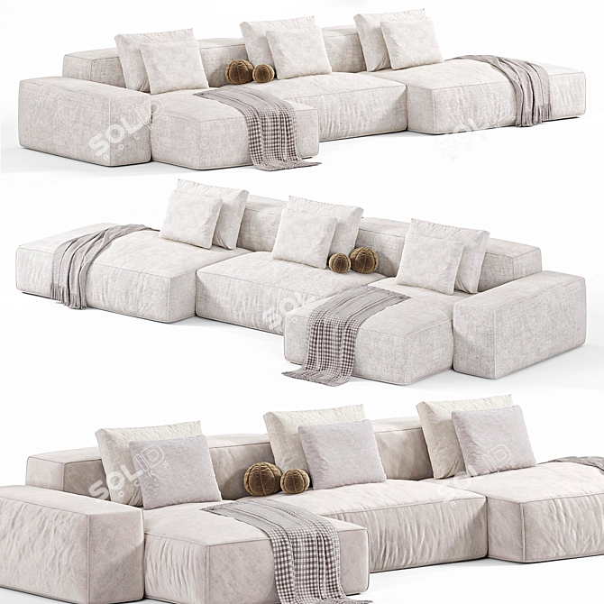 Contemporary Navi Sofa Design 3D model image 5