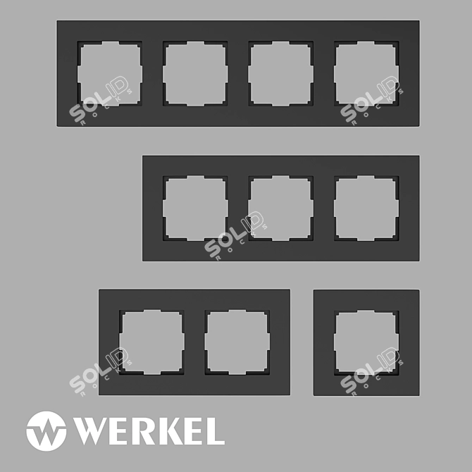 Werkel Slab Black Matte Frames 3D model image 1