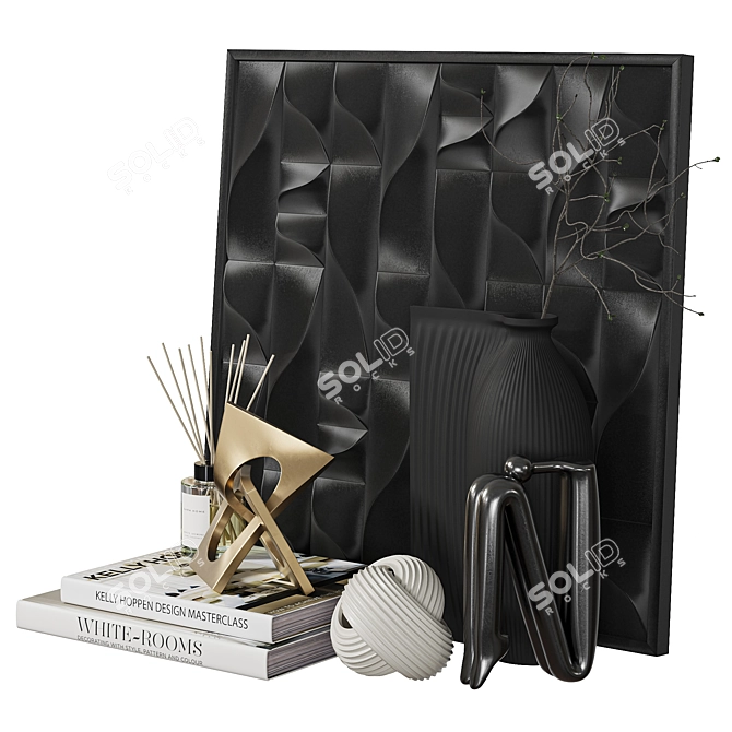 Modern Corner Decor Set Collection 3D model image 3