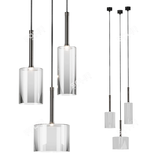 Removable Glass Pendant Light 3D model image 3