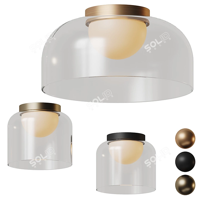 Elegant Cedar Glass Pendant Lights 3D model image 1