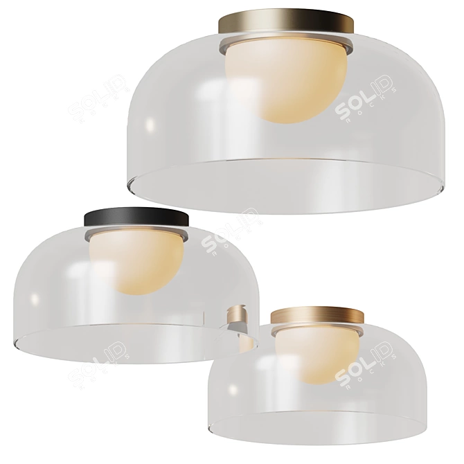 Elegant Cedar Glass Pendant Lights 3D model image 3