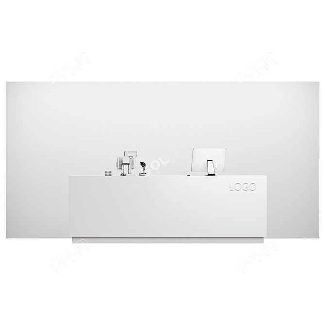 Modern Reception POS Terminal Set 3D model image 5