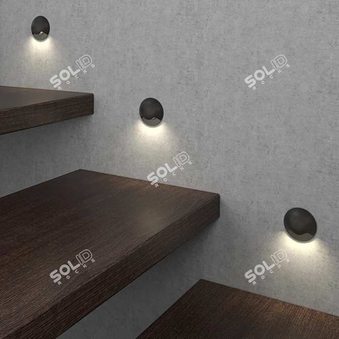 Modern LED Stair Step Light 3D model image 6