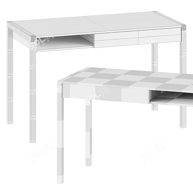 Woodman Modern Writing Desk 3D model image 4