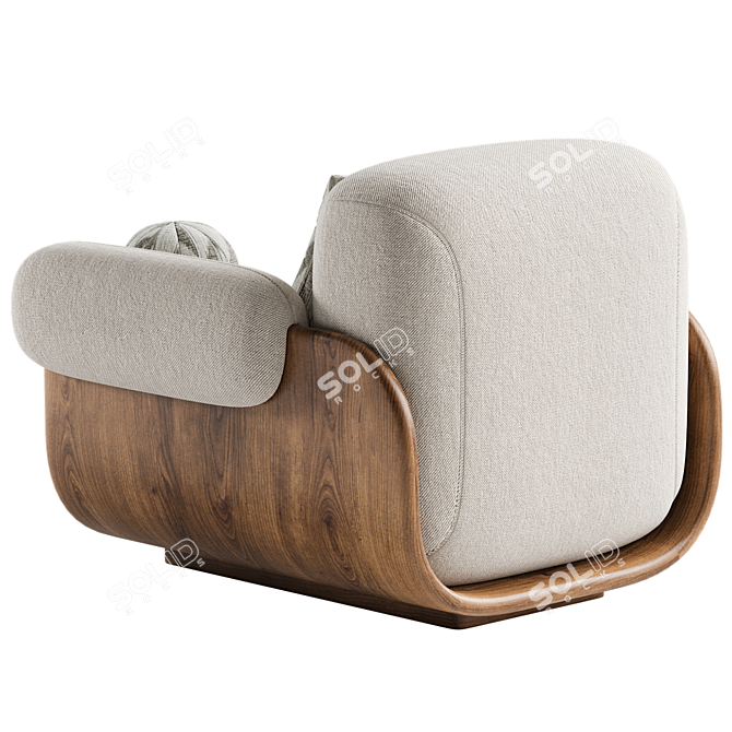 Modern Cannoli Armchair Studio Rendering 3D model image 4