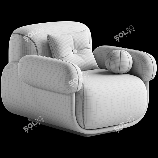 Modern Cannoli Armchair Studio Rendering 3D model image 5