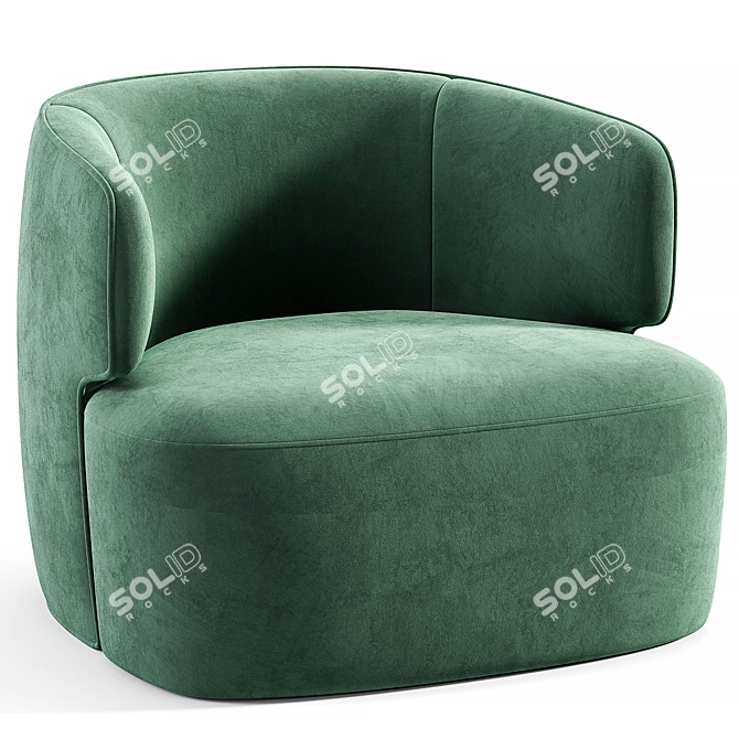 Ergonomic White Minimalist Armchair 3D model image 4