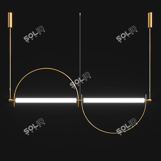 Sleek Arc Pendant Light 3D model image 3