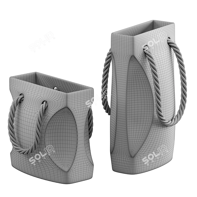 Chic Bag-Shaped Decor Vase 3D model image 5