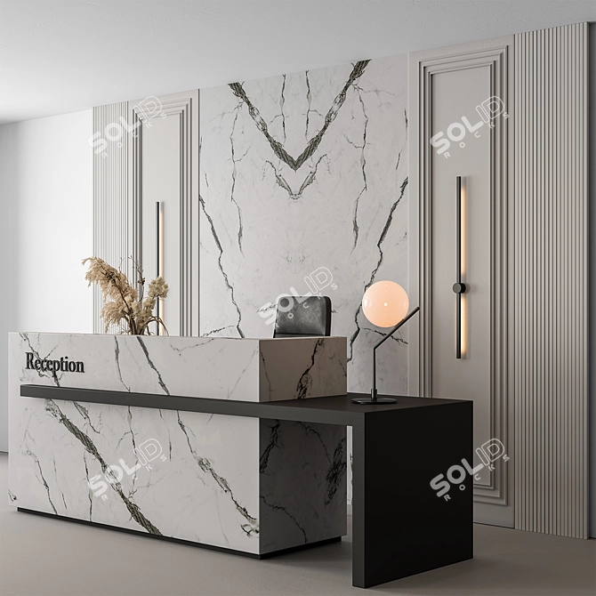 Modern Reception Desk Office Set 3D model image 1