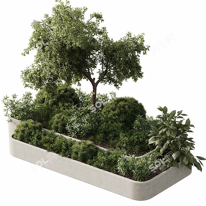 Title: 27-Piece Outdoor Plant Set 3D model image 1