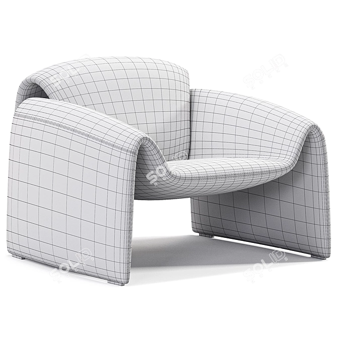 Sleek Contemporary Le Club Armchair 3D model image 6