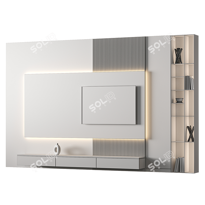 Modern TV Wall Set Furniture 3D model image 3