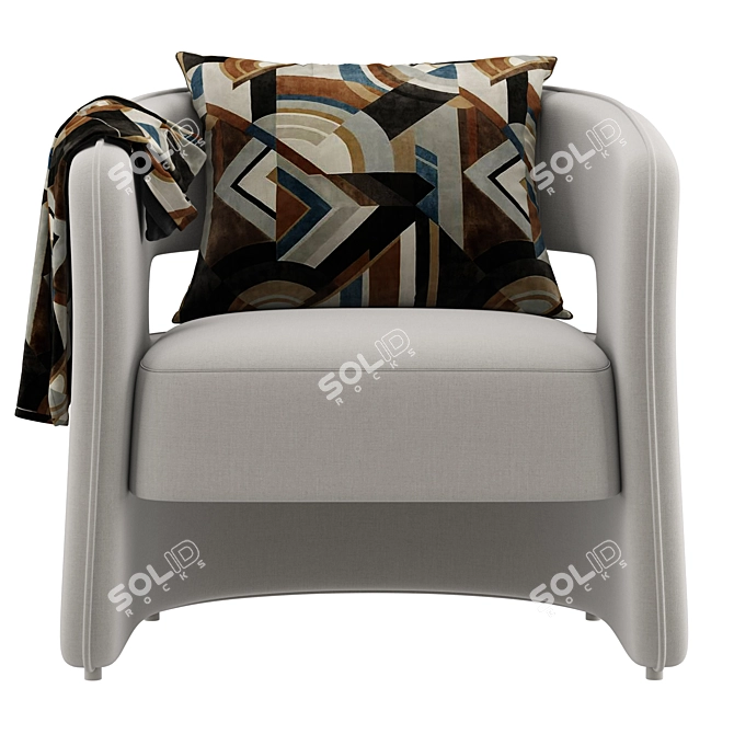 Elegant RH Gia Armchair 3D model image 2