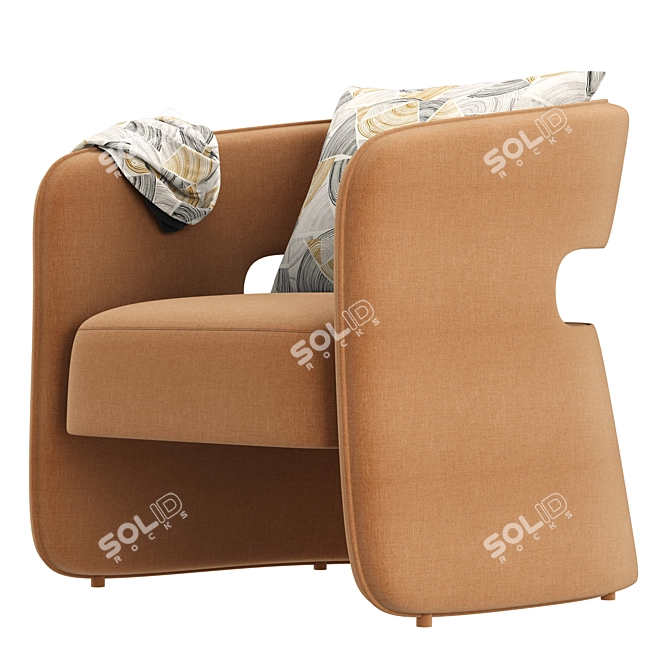 Elegant RH Gia Armchair 3D model image 6