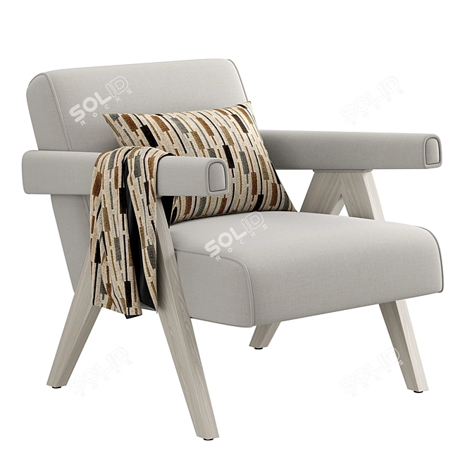 Vintage-inspired RH Jacob Armchair 3D model image 1