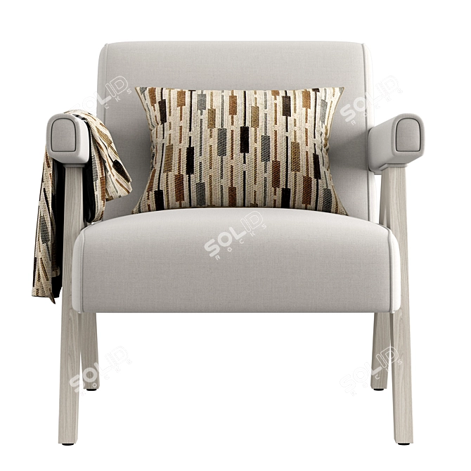 Vintage-inspired RH Jacob Armchair 3D model image 2