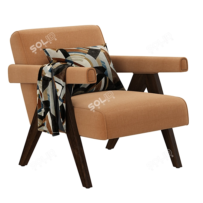 Vintage-inspired RH Jacob Armchair 3D model image 5