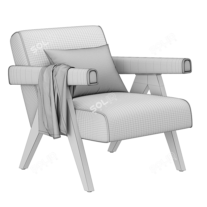 Vintage-inspired RH Jacob Armchair 3D model image 6