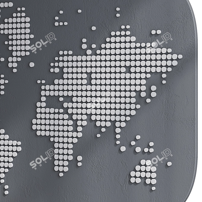 World Map Mosaic Art Print 3D model image 4