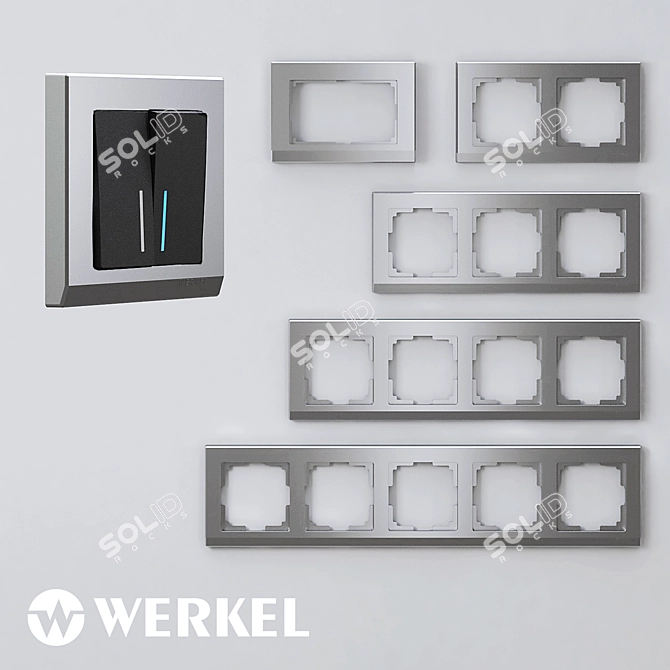 Werkel Stark Plastic Frames, Silver 3D model image 1