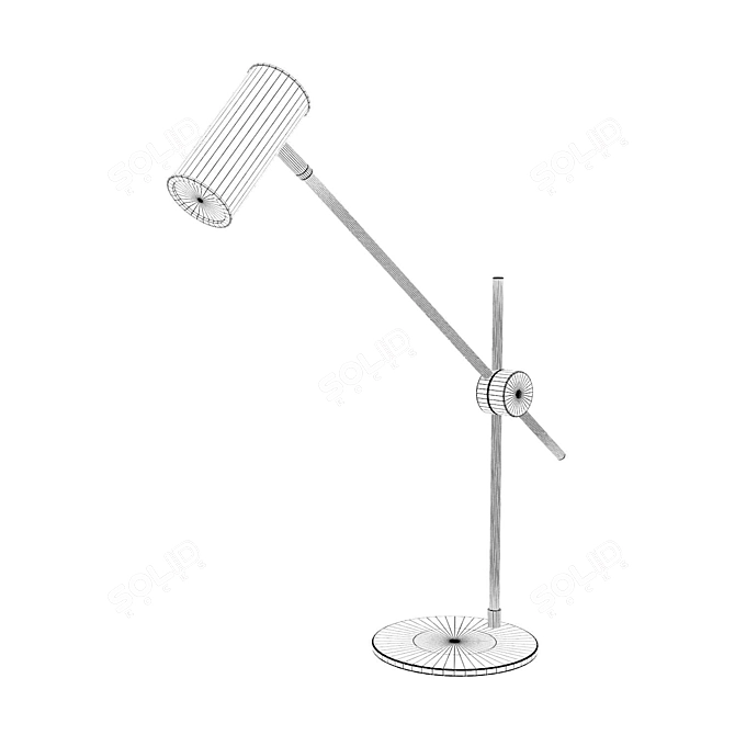 Modern Metal Desk Lamp Black Brass 3D model image 2