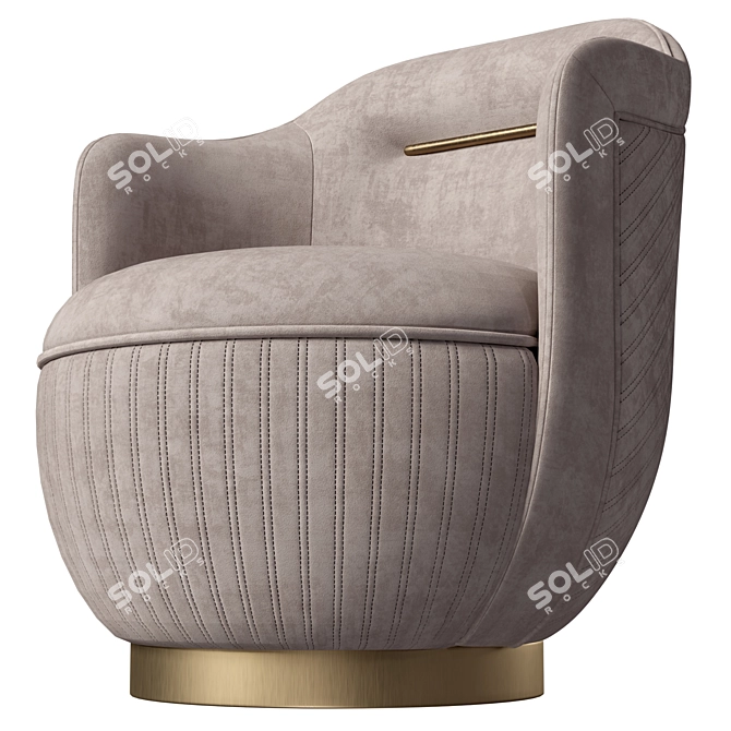 Elegant Devona Swivel Chair 3D model image 5