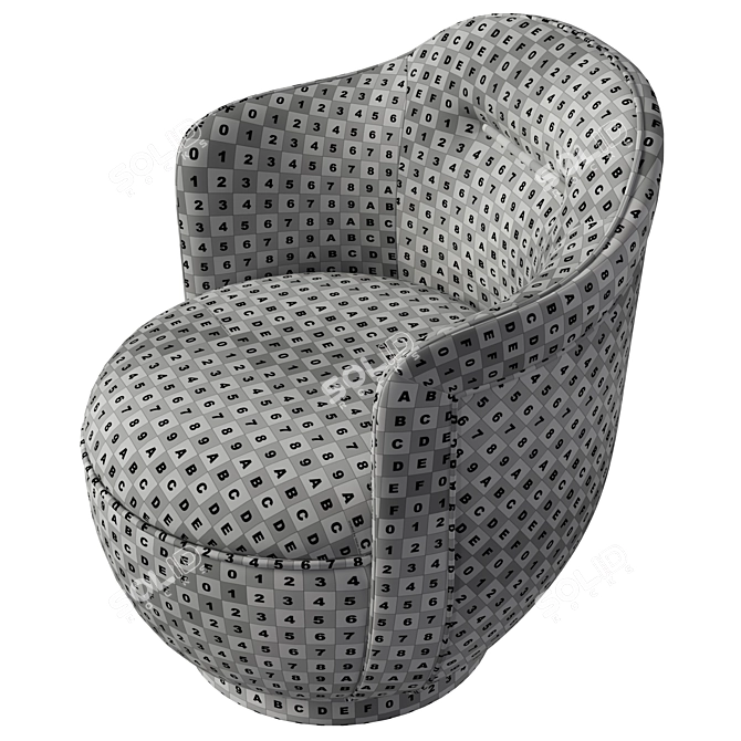 Elegant Devona Swivel Chair 3D model image 7