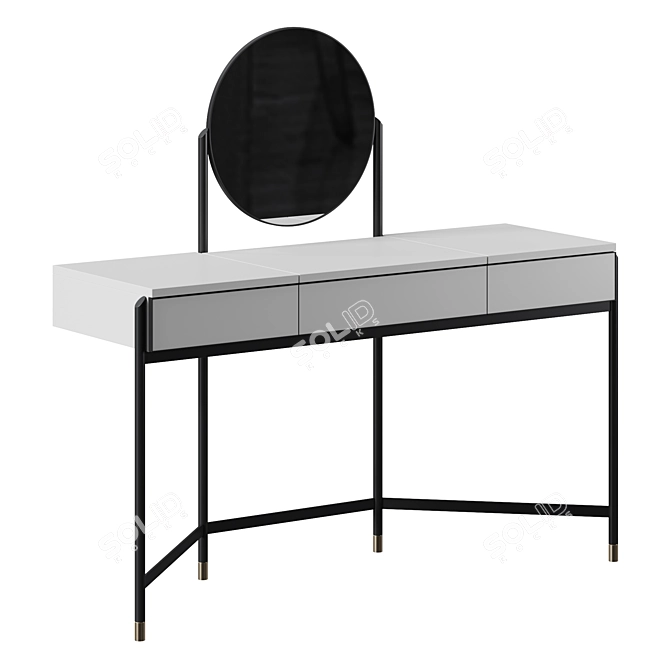 Elegant Animovel Newport Makeup Vanity 3D model image 1