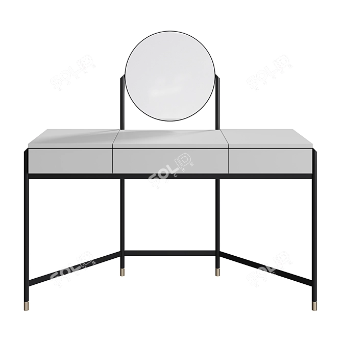 Elegant Animovel Newport Makeup Vanity 3D model image 2