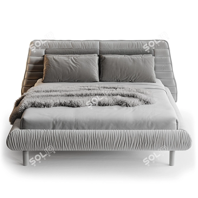 Luxurious Plumeau Bed Render Solution 3D model image 2