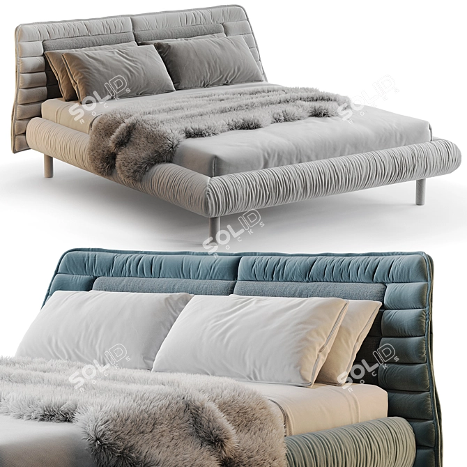 Luxurious Plumeau Bed Render Solution 3D model image 10