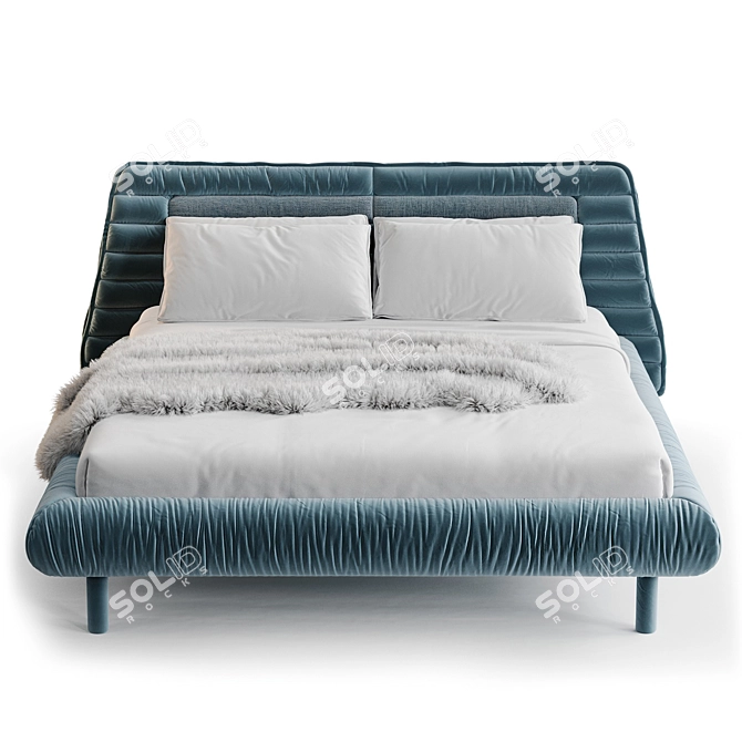 Luxurious Plumeau Bed Render Solution 3D model image 12