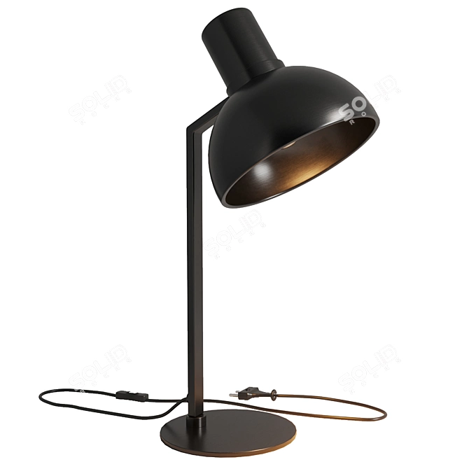 Sleek Black Table Lamp 3D model image 1