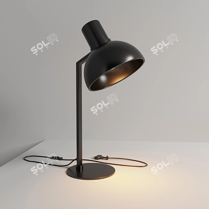 Sleek Black Table Lamp 3D model image 2