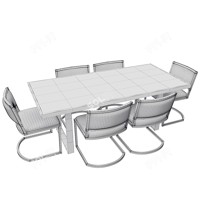 Draper Dining Table - Elegant Design 3D model image 7