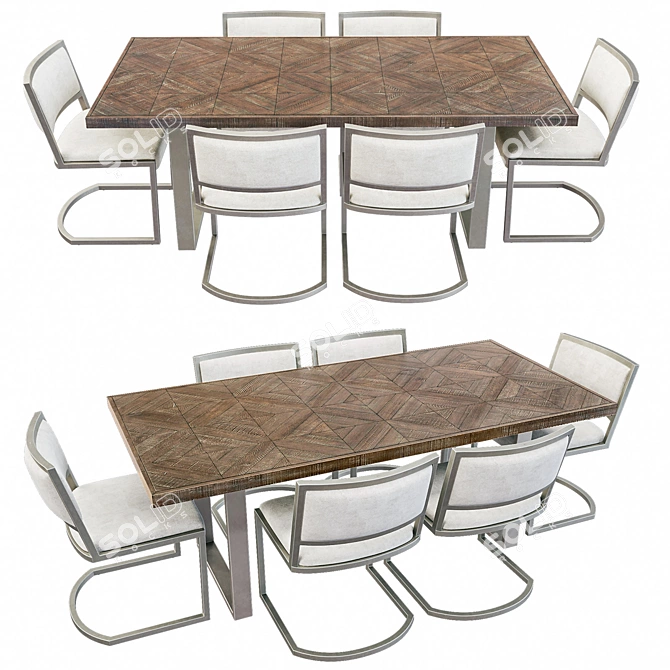 Draper Dining Table - Elegant Design 3D model image 22