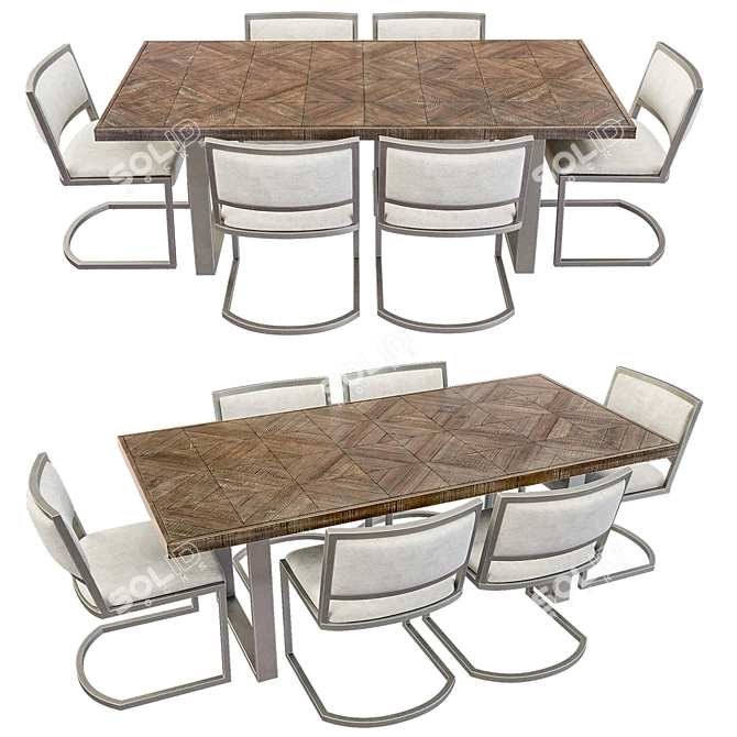 Draper Dining Table - Elegant Design 3D model image 23