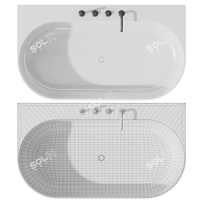 Modern Arc160 Inbani Bathtub 3D model image 3