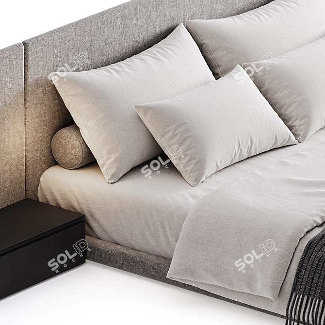 Double Bed 08 Modern Design 3D model image 4