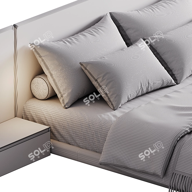 Double Bed 08 Modern Design 3D model image 5