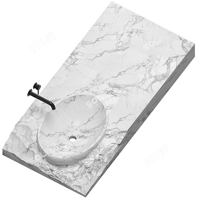 Custom Stone Basin, Multiple Colors 3D model image 2