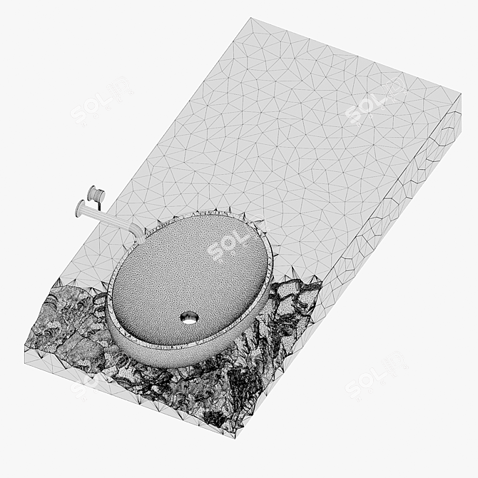 Custom Stone Basin, Multiple Colors 3D model image 3