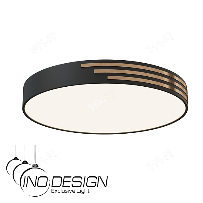 Modern Black Bronze Ceiling Light 3D model image 1