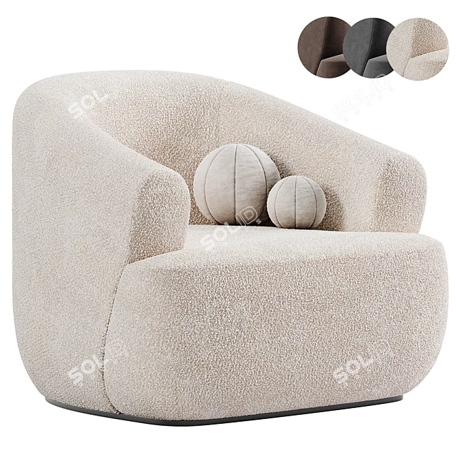 Modern Comfort Sofia Armchair Westwing 3D model image 2