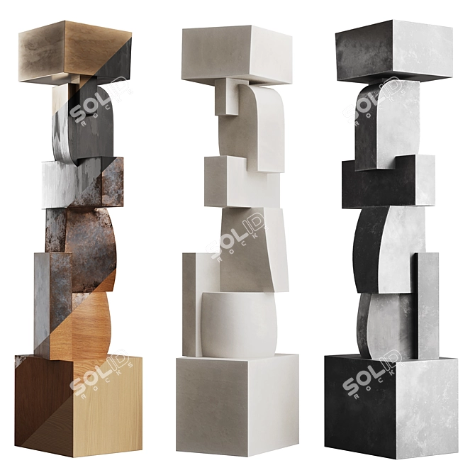 Modern Totem Sculpture for Interiors 3D model image 1