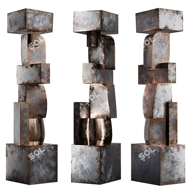 Modern Totem Sculpture for Interiors 3D model image 2