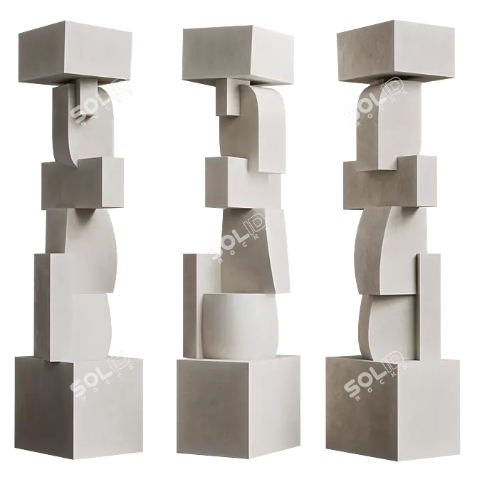 Modern Totem Sculpture for Interiors 3D model image 3